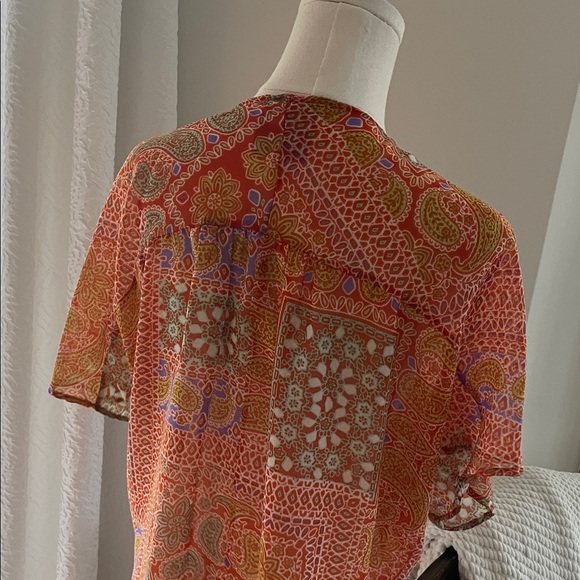 Romeo Juliet Small Paisley Open-Front Women's Top Shell EUC - Picture 6 of 7